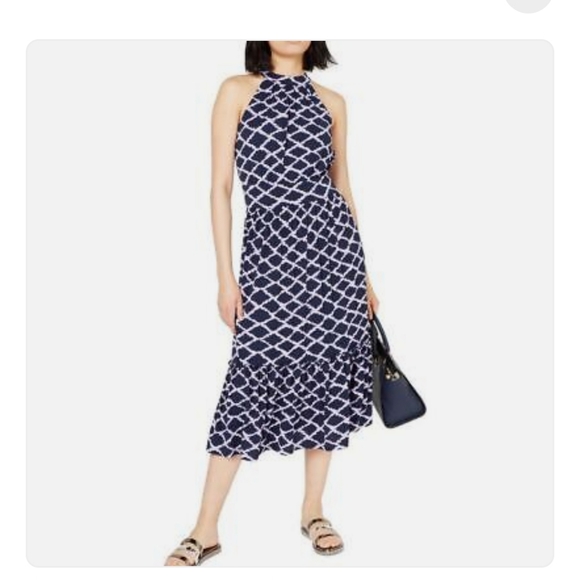 SOLD SOLD SOLD!NWT Michael Michael Kors Ikat Halter Dress Size M - Picture 5 of 16